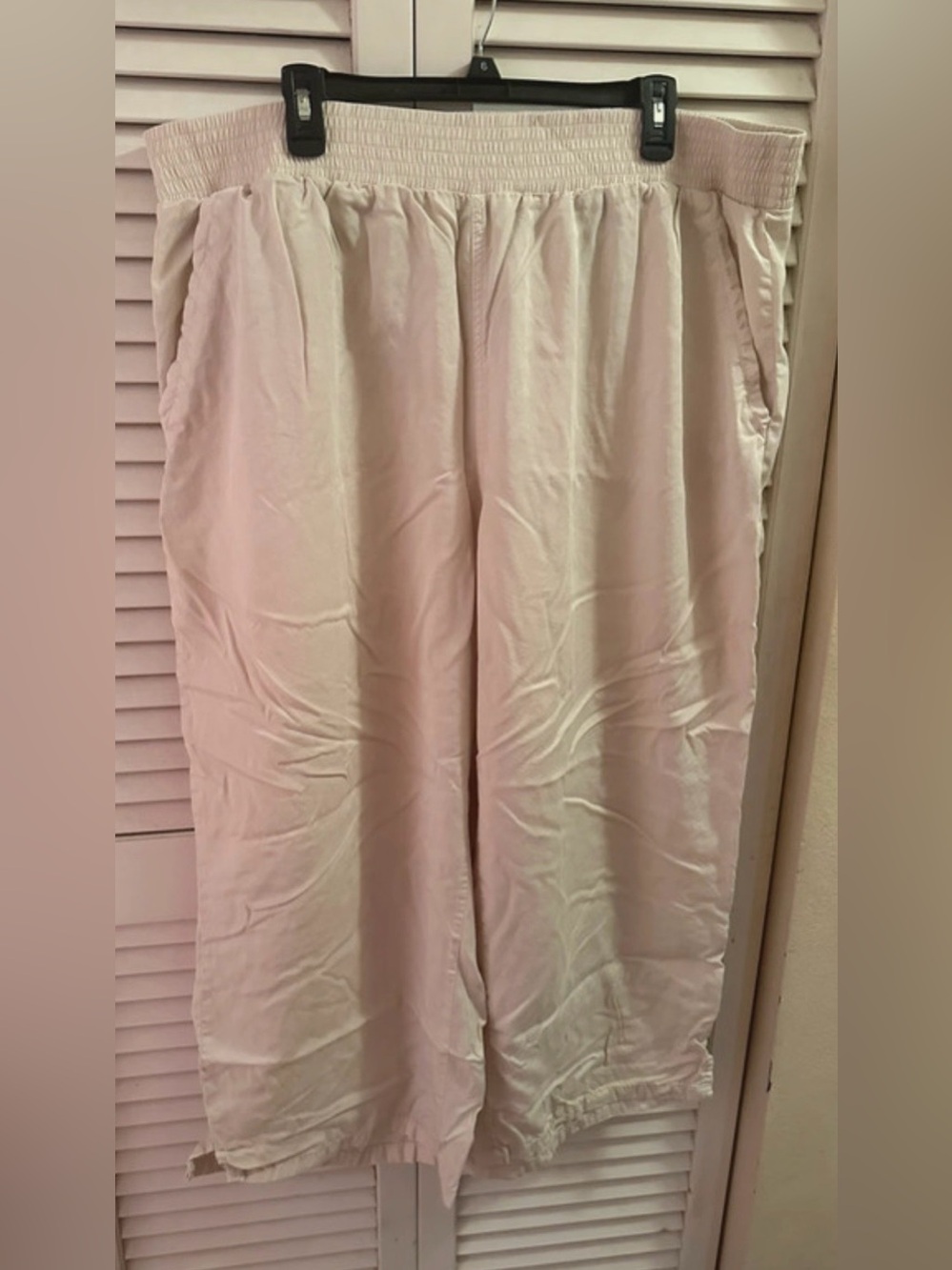 DKNY Light Cream Wide-Leg Pull-On Pants